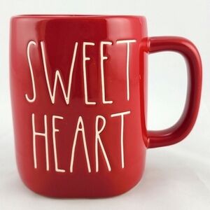 RAE DUNN Artisan Collection Ceramic Red Mug White Large Letters SWEETHEART